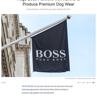 Hugo Boss Partners with Kanine to Produce Premium Dog Wear