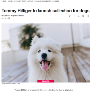 Tommy Hilfiger to launch collection for dogs