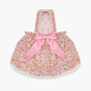 Dog Floral Satin Bow Dress